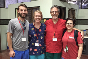 The USA Alumni on the December 2017 Mission: Brenton Anderson PT (2016), Leslie Anderson OT (2015), Dennis Fell PT (1993), Jennifer Melancon PT (2012).