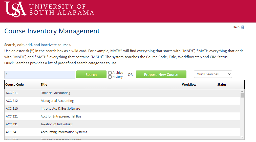 Course Inventory Management