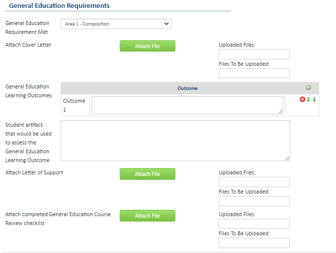 General Education Requirements Screenshot