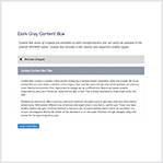 Dark Gray Content Box